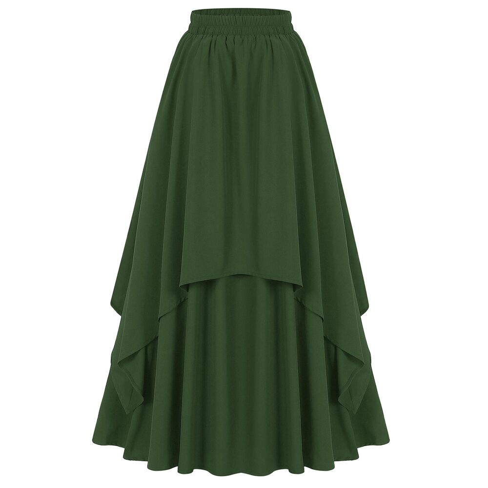 5147 Long Victorian Skirt Renaissance Skirts Double Layered Long Skirt